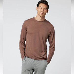 Vuori Current Tech Long Sleeve Shirt Brown